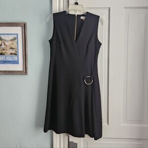 Calvin Klein Black Sleeveless Ring Detail Dress – Size 6